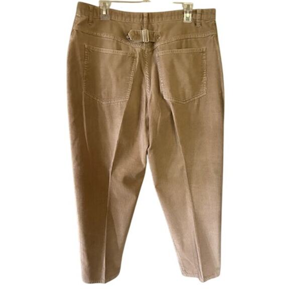 Vintage Women’s 16W Tan Corduroy Pants High Waist Tapered Leg Made in Hong Kong - Picture 3 of 6